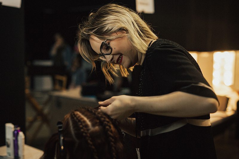Ashlee van Wijk backstage at NZ Fashion Week